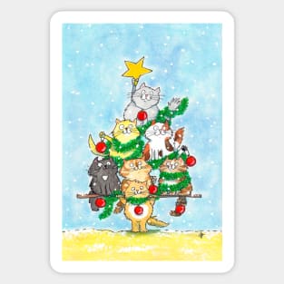 Christmas Cats Sticker